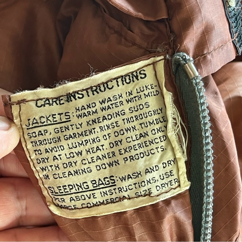 Vintage THE NORTH FACE GOOSE DOWN SLEEPING BAG Brown Color . 80+” U.S.A. - Picture 8 of 9